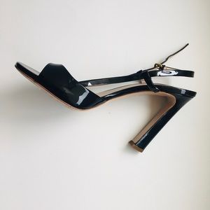 Miu Miu Vernice Black Patent Sandal - Sz 7.5 fits like 7